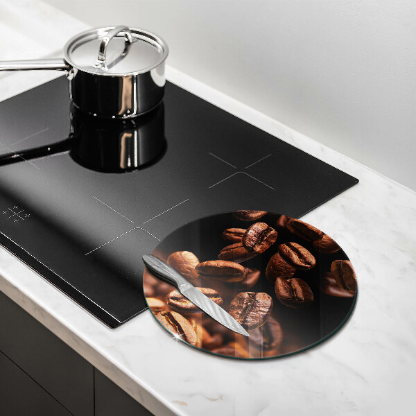 Glas Herdabdeckplatte Braune Kaffeebohnen