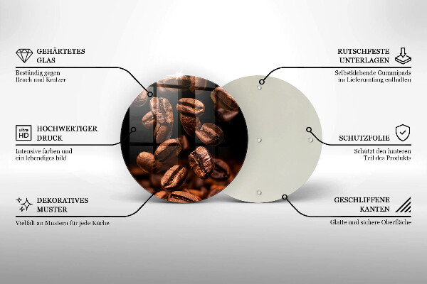 Glas Herdabdeckplatte Braune Kaffeebohnen