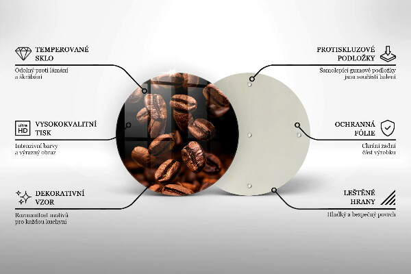 Glas Herdabdeckplatte Braune Kaffeebohnen