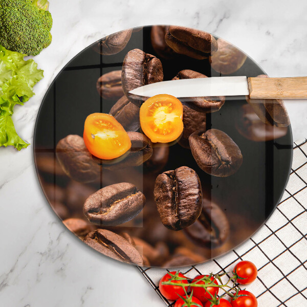 Glas Herdabdeckplatte Braune Kaffeebohnen