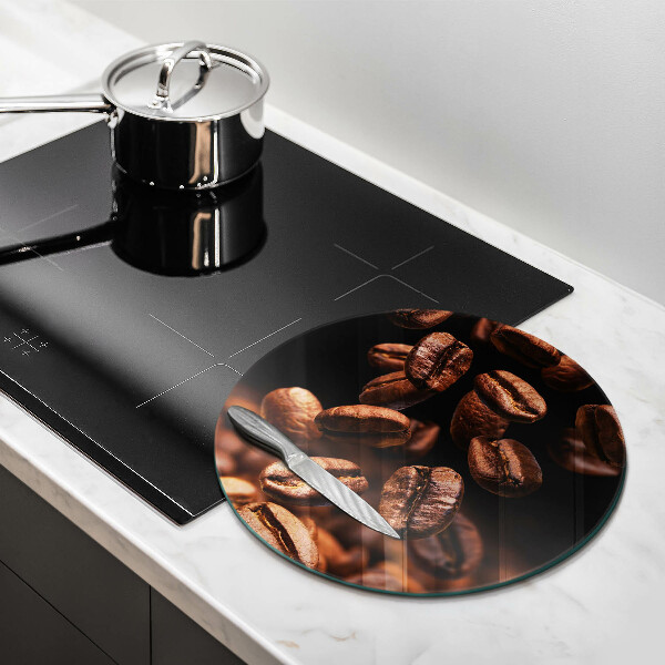 Glas Herdabdeckplatte Braune Kaffeebohnen