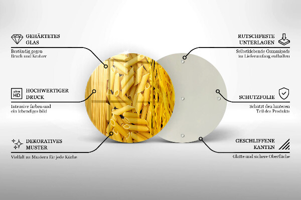 Glas Herdabdeckplatte Pasta