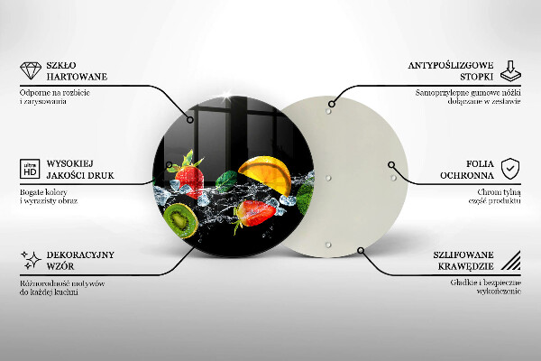 Glas Herdabdeckplatte Früchte im Wasser
