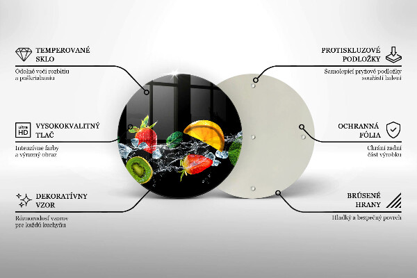 Glas Herdabdeckplatte Früchte im Wasser