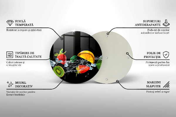 Glas Herdabdeckplatte Früchte im Wasser