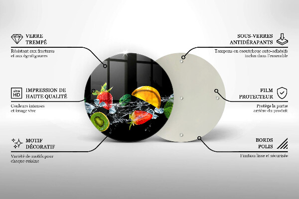 Glas Herdabdeckplatte Früchte im Wasser