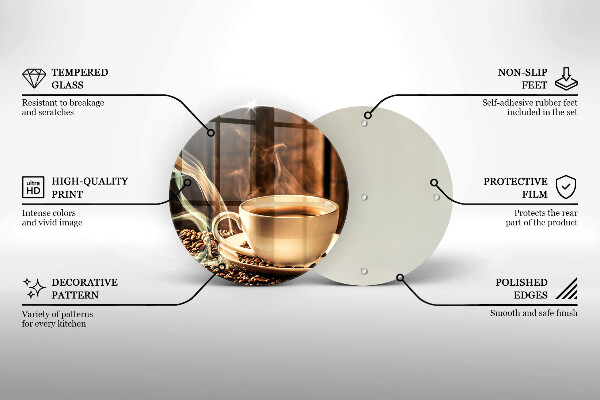 Glas Herdabdeckplatte Tasse und Kaffeebohnen