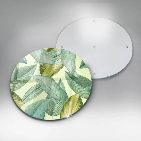 Glas Herdabdeckplatte Grüne tropische Blätter