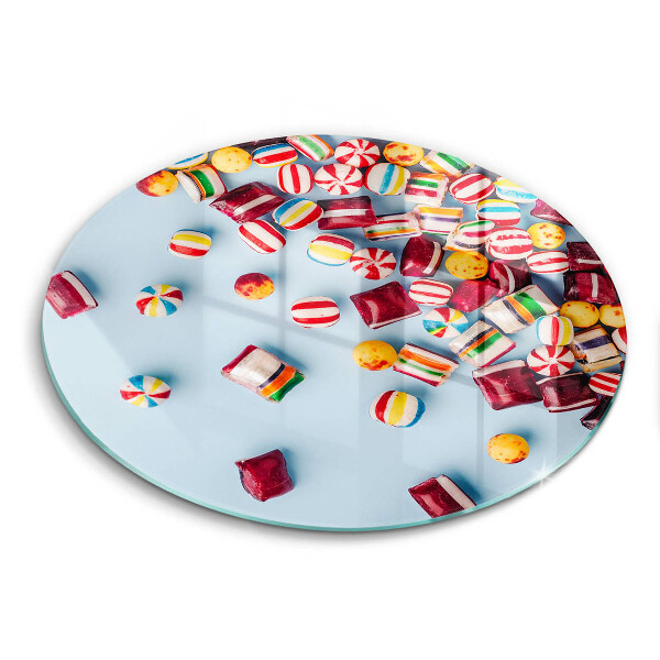 Glas Herdabdeckplatte Bunte Bonbons