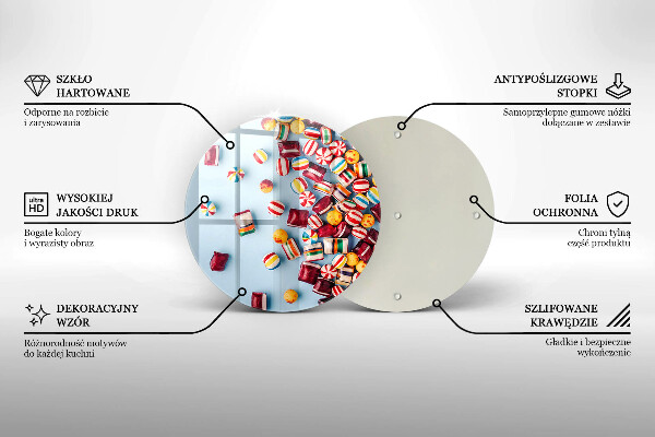 Glas Herdabdeckplatte Bunte Bonbons