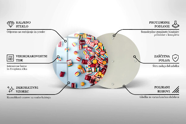 Glas Herdabdeckplatte Bunte Bonbons