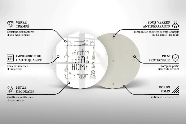 Glas Herdabdeckplatte Inschrift Satz