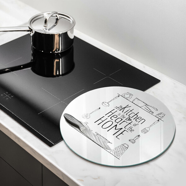 Glas Herdabdeckplatte Inschrift Satz