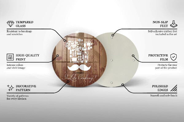 Glas Herdabdeckplatte I like cooking
