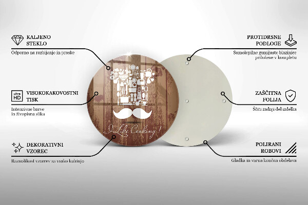 Glas Herdabdeckplatte I like cooking