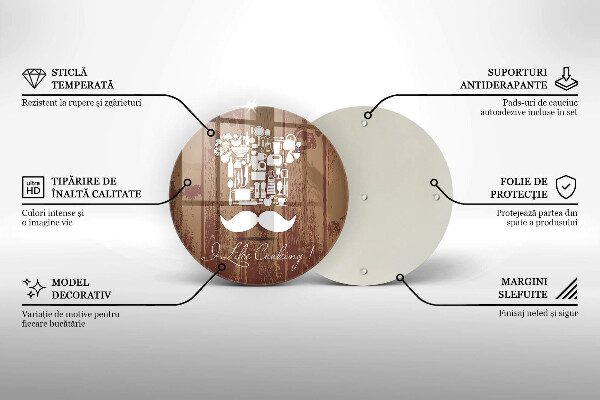 Glas Herdabdeckplatte I like cooking