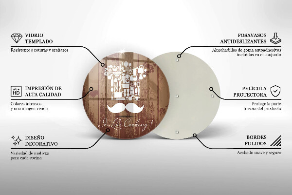 Glas Herdabdeckplatte I like cooking