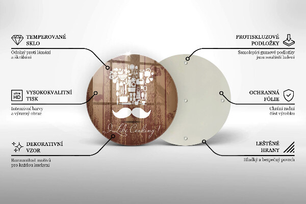 Glas Herdabdeckplatte I like cooking