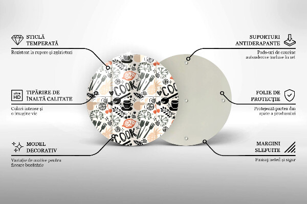 Glas Herdabdeckplatte Cartoon-Küchenmotiv