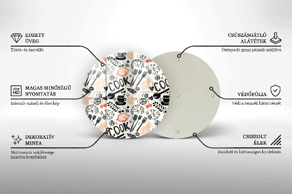 Glas Herdabdeckplatte Cartoon-Küchenmotiv