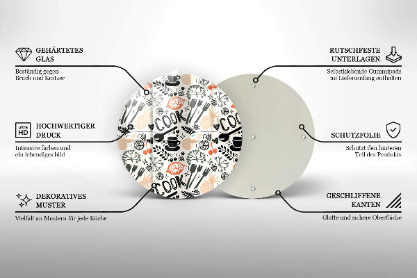 Glas Herdabdeckplatte Cartoon-Küchenmotiv