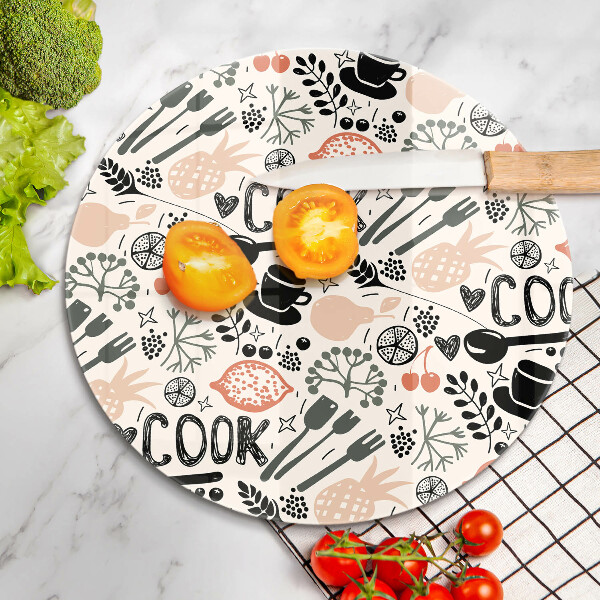 Glas Herdabdeckplatte Cartoon-Küchenmotiv