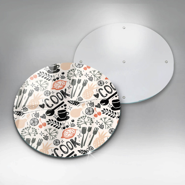 Glas Herdabdeckplatte Cartoon-Küchenmotiv