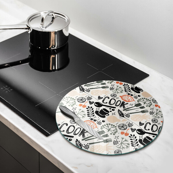 Glas Herdabdeckplatte Cartoon-Küchenmotiv