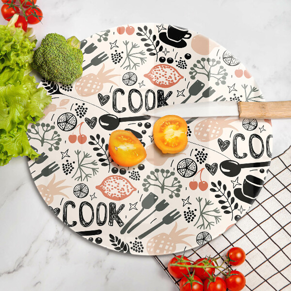 Glas Herdabdeckplatte Cartoon-Küchenmotiv