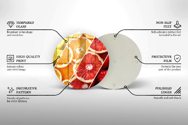 Glas Herdabdeckplatte Bunte Früchte