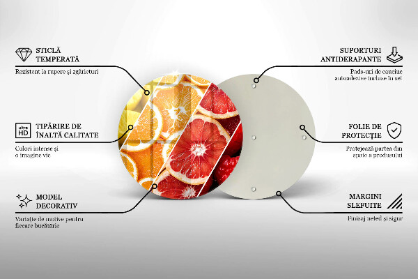 Glas Herdabdeckplatte Bunte Früchte
