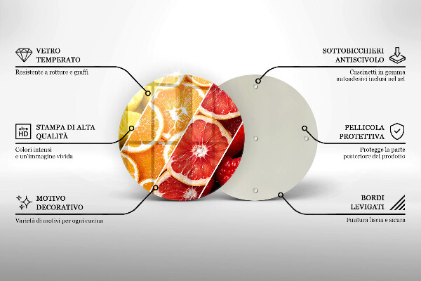 Glas Herdabdeckplatte Bunte Früchte