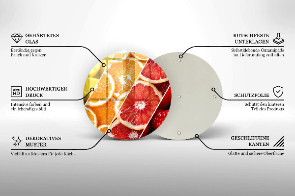 Glas Herdabdeckplatte Bunte Früchte