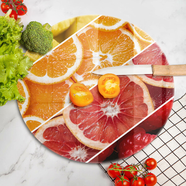 Glas Herdabdeckplatte Bunte Früchte