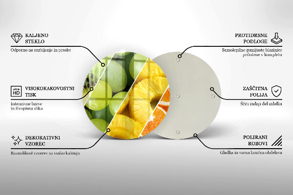 Glas Herdabdeckplatte Bunte Früchte
