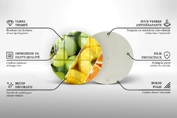 Glas Herdabdeckplatte Bunte Früchte
