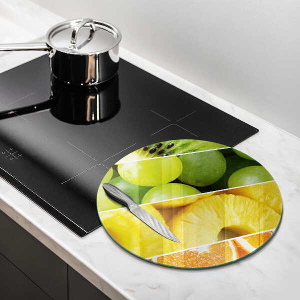 Glas Herdabdeckplatte Bunte Früchte