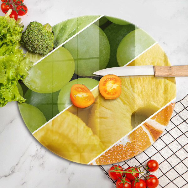 Glas Herdabdeckplatte Bunte Früchte