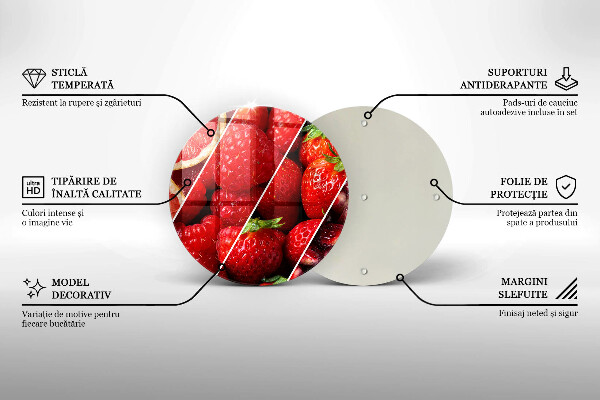 Glas Herdabdeckplatte Bunte Früchte