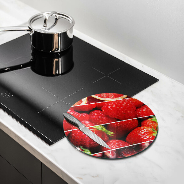 Glas Herdabdeckplatte Bunte Früchte