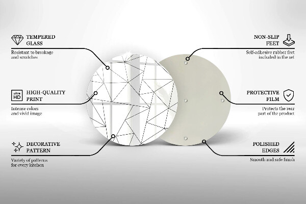 Glas Herdabdeckplatte Weiße Dreiecke