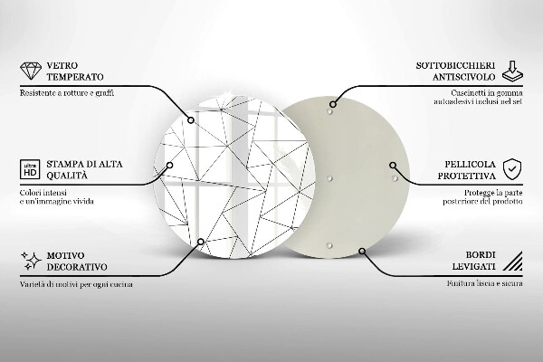 Glas Herdabdeckplatte Weiße Dreiecke
