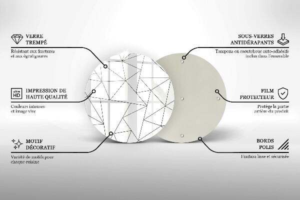 Glas Herdabdeckplatte Weiße Dreiecke