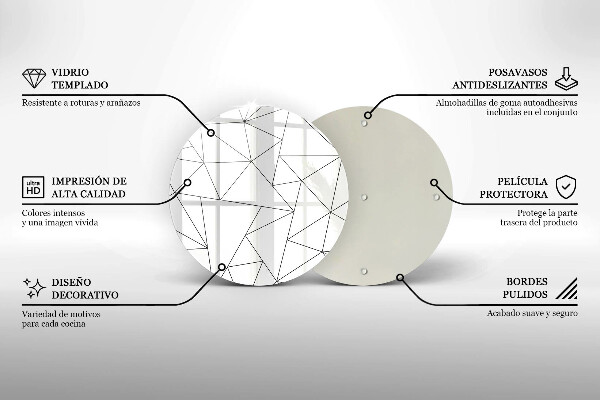 Glas Herdabdeckplatte Weiße Dreiecke