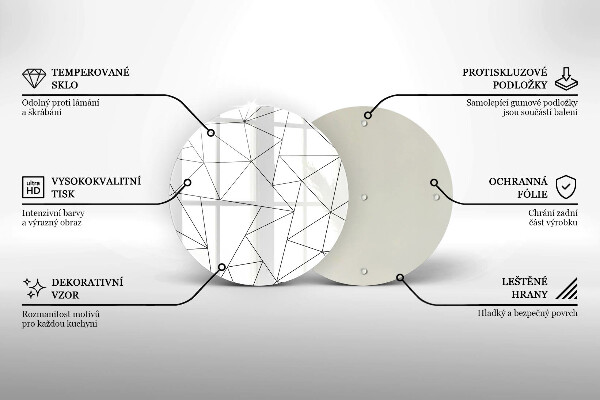 Glas Herdabdeckplatte Weiße Dreiecke