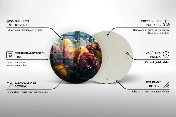 Glas Herdabdeckplatte Früchte im Wasser