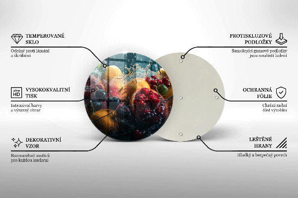 Glas Herdabdeckplatte Früchte im Wasser