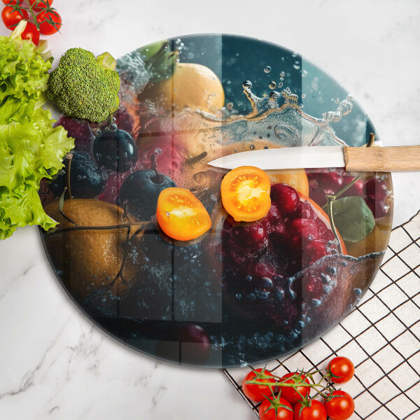 Glas Herdabdeckplatte Früchte im Wasser