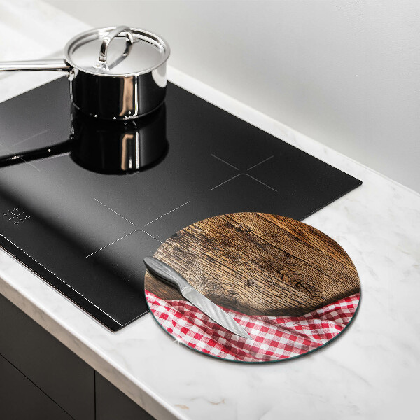 Glas Herdabdeckplatte Holztisch