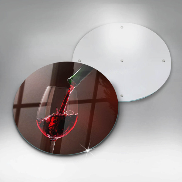 Glas Herdabdeckplatte Ein Glas Wein